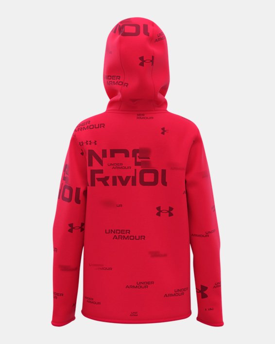 Boys' Armour Fleece® Printed Hoodie, Red, pdpMainDesktop image number 2